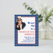 愛国的な叔父サム4日BBQバーベキュー ポストカード (スタンド正面)