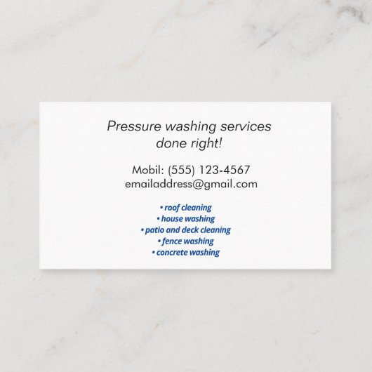 愛国的な圧力洗浄 名刺 (裏面)