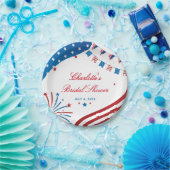 愛国的な夏のウェディングシャワーパーティー 赤白青 ペーパープレート (パーティー)