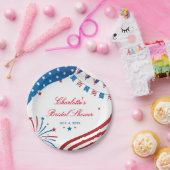 愛国的な夏のウェディングシャワーパーティー 赤白青 ペーパープレート (パーティー)