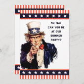 愛国的な夏パーティー 招待状 (正面/裏面)