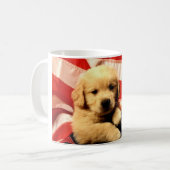 愛国的な子犬マグ コーヒーマグカップ (正面左)