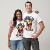愛国的な子犬 - スタイル12 Tシャツ (ユニセックス)