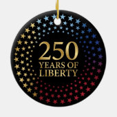 愛国的な家族の形見 アメリカ独立250周年 セラミックオーナメント (裏面)