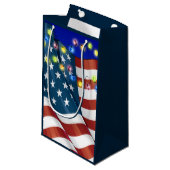 愛国的な小さなクリスマス紙ギフトトート スモールペーパーバッグ (正面アングル)