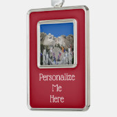 愛国的な山ラシュモアカスタマイズ写真お土産 シルバープレートフレームオーナメント (左)