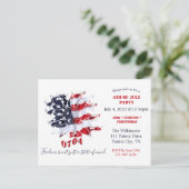 愛国的な平和の花 4th of July BBQ ご招待 ポストカード (スタンド正面)
