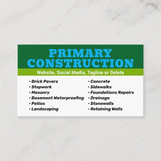 愛国的な建設 名刺 (正面)