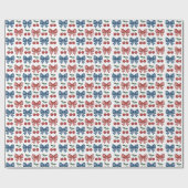 愛国的な弓とさくらんぼのシームレスなパターン ラッピングペーパー (フラット)