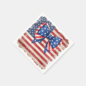 愛国的な弓と旗の誕生日パーティー用品 スタンダードカクテルナプキン (角)