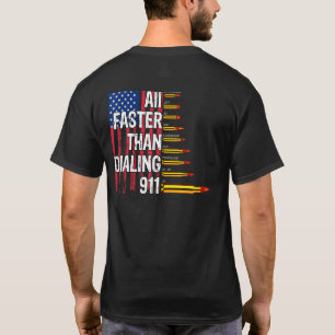 愛国的な弾薬の所有者の米国国旗よりも文字盤よりも速く Tシャツ