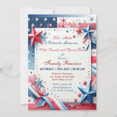 愛国的な思い出 家族の絆 星条旗 招待状 (正面)