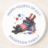 愛国的な怠惰な黒猫7月4日 コースター (正面)