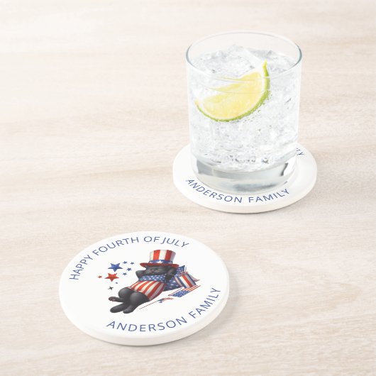 愛国的な怠惰な黒猫7月4日 コースター (側面)