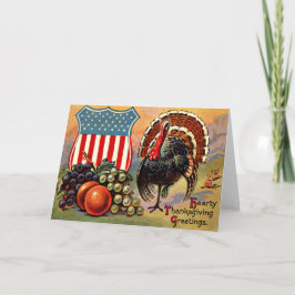 愛国的な感謝祭トルコの果実 シーズンカード