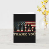 愛国的な感謝 兵士 退役軍人 アメリカ国旗 カード (黄色い花)