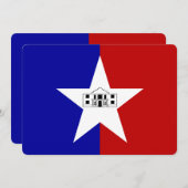 愛国的な招待状とサンアントニオ国旗 招待状 (正面/裏面)