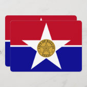 愛国的な招待状とダラス国旗 招待状 (正面/裏面)