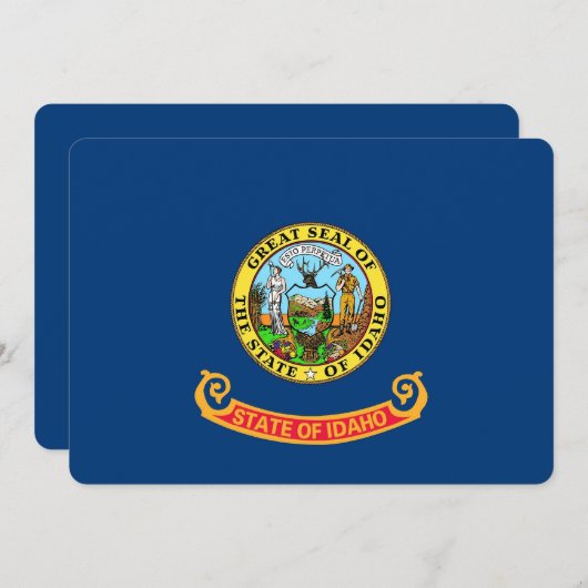 愛国的な招待状(アイダホ州の旗付き) 招待状 (正面/裏面)