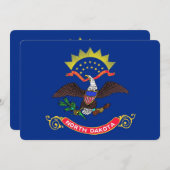 愛国的な招待状（ノースダコタ州の旗付き） 招待状 (正面/裏面)