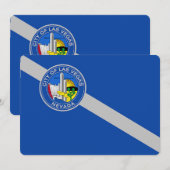 愛国的な招待状　ラスベガスの旗付き 招待状 (正面/裏面)