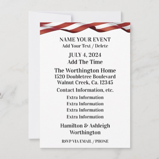 愛国的な招待状 招待状 (裏面)