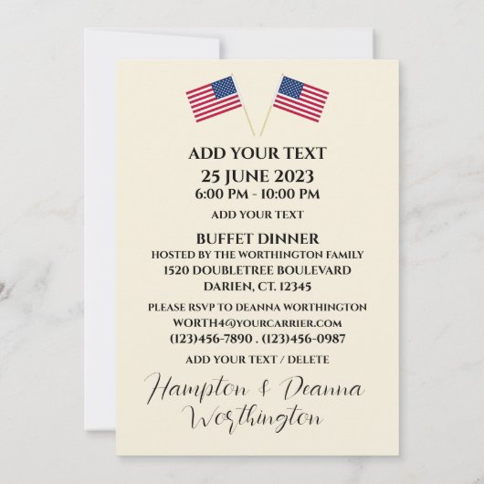 愛国的な招待状 招待状 (裏面)