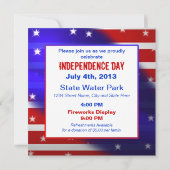 愛国的な招待状 – 星とストライプ 招待状 (裏面)