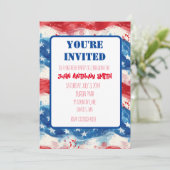 愛国的な招待 誕生日 BBQ 独立記念日 招待状 (スタンド正面)