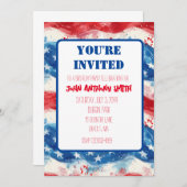 愛国的な招待 誕生日 BBQ 独立記念日 招待状 (正面/裏面)