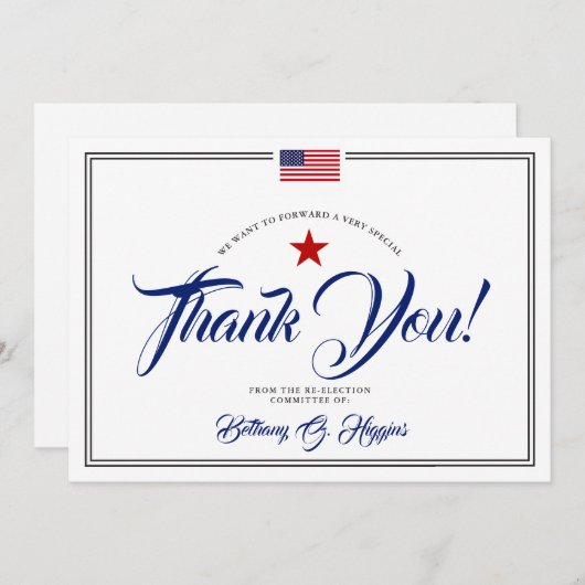 愛国的な政治献金ありがとう サンキューカード (正面/裏面)
