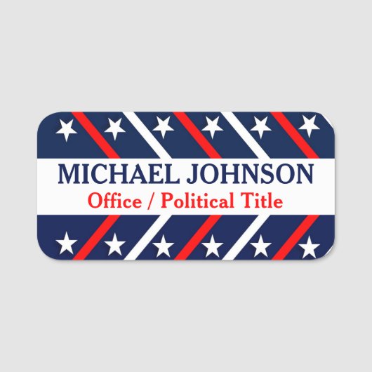 愛国的な政治運動のスターとストライプ 名札 (正面)