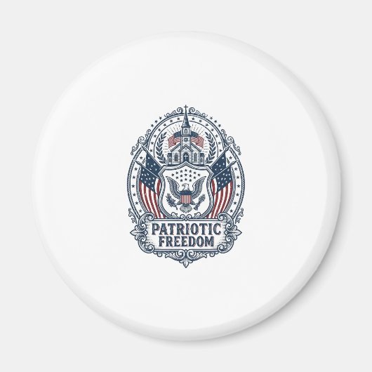 愛国的な教会キャンプベクターグラフィックTシャツ マグネット (正面)