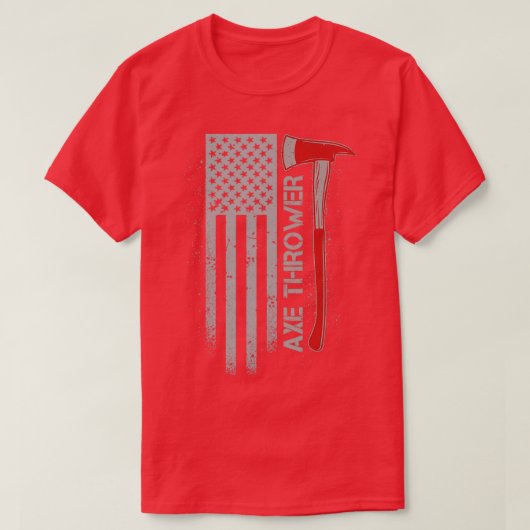 愛国的な斧の使い捨てアメリカ国旗のハチェットスロウィ Tシャツ (デザイン正面)