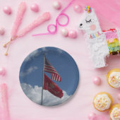 愛国的な旗と青い空 ペーパープレート (パーティー)