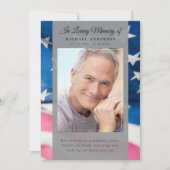 愛国的な旗の写真追悼式プログラム 招待状 (正面)