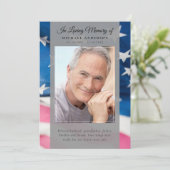 愛国的な旗の写真追悼式プログラム 招待状 (スタンド正面)