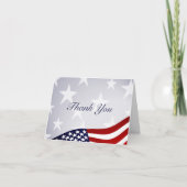 愛国的な星とストライプが折り畳まれたサンキューカード サンキューカード (正面)