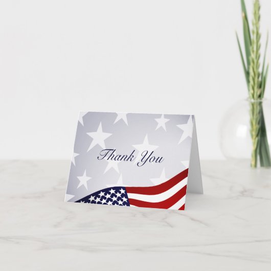 愛国的な星とストライプが折り畳まれたサンキューカード サンキューカード (正面)
