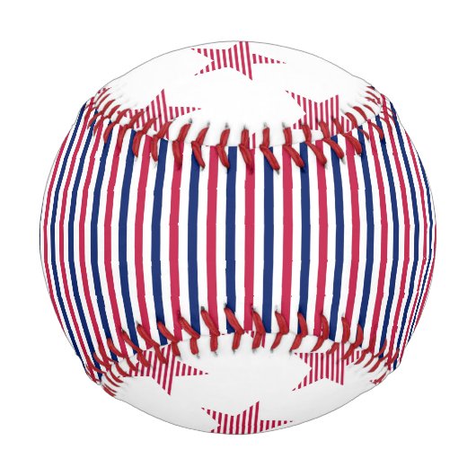 愛国的な星とストライプのネーム入り 全米の子供たちに楽しい 野球ボール (正面)