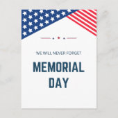 愛国的な星とストライプのメモリアルデー ポストカード (正面)