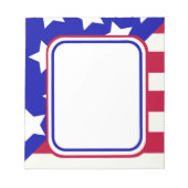 愛国的な星とストライプの写真フレーム ノートパッド (正面)