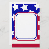愛国的な星とストライプの写真フレーム 便箋 (正面/裏面)