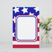 愛国的な星とストライプの写真フレーム 便箋 (スタンド正面)