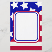 愛国的な星とストライプの写真フレーム 便箋 (正面)
