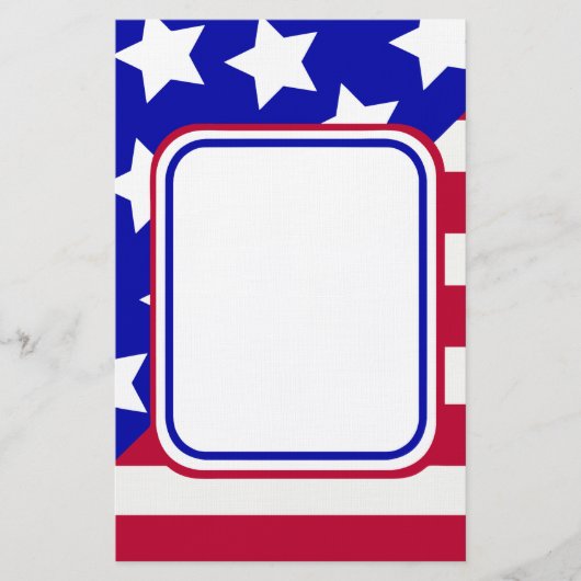 愛国的な星とストライプの写真フレーム 便箋 (正面)