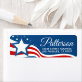 愛国的な星とストライプの差出人住所ラベル ラベル (インサイチュ)