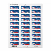 愛国的な星とストライプの差出人住所ラベル ラベル (フルシート)