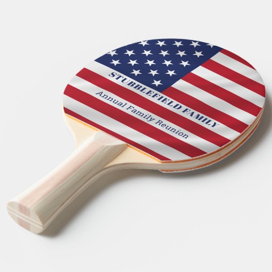 愛国的な星とストライプ赤い青の白の家族 卓球ラケット (正面アングル)