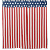 愛国的な星と縞赤と青 シャワーカーテン (正面)